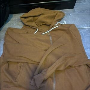 SHEIN Curvy Tan Fleece Hoodie